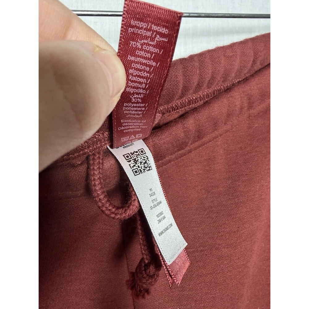 SKIMS Classic Fleece Jogger Womens Burgundy Drawstring Sweatpants Lg Comfort - Picture 5 of 10